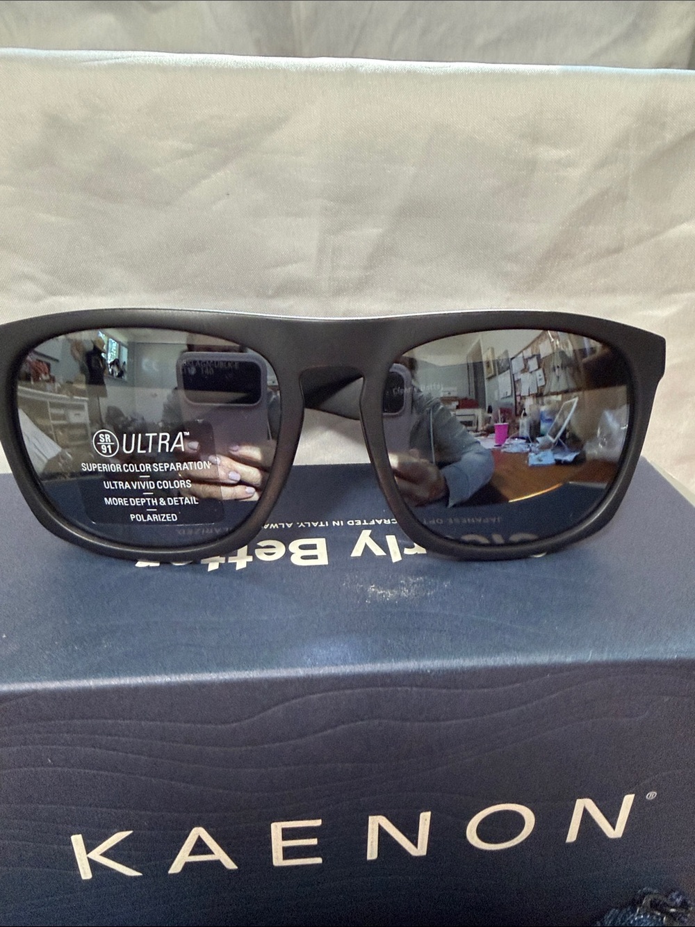 Kaenon Men’s Matte Black Polarized Sunglasses - Picture 2 of 5